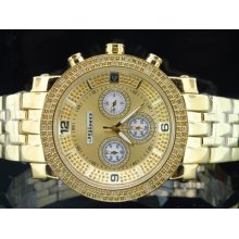 Mens Jojino/jojo/joe Rodeo Diamond Watch Shiny Dial .25 Ct Big Face 45mm Ij-1056