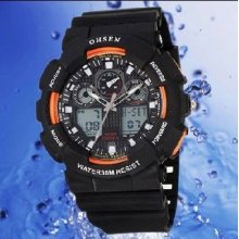 Mens Ladies Ohsen Day&date Black&orange Dual Time Digital Sports Watch Gift