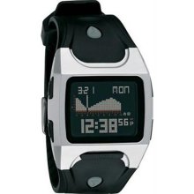 Men's Lodown Black Plastic Resin Case Digital Quartz Black Rubber Strap