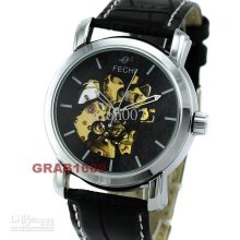 Men's Luxury Automatic Black Dial Glass Back Watch Men Limited Watch