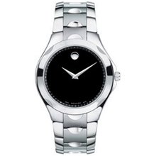Men's Movado Luno Stainless Steel Watch with Black Dial (Model: