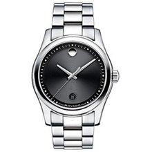 Men's Movado Sportive Stainless Steel Watch with Black Museum Dial