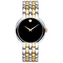 Men's Movado Venturi Two-Tone Stainless Steel Watch with Black Dial