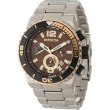 Men's Pro Diver Chronograph Stainless Steel Case and Bracelet Brown Tone Dial Ro