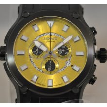 Mens Renato Calibre Robusta Yellow Limited Edition Black Ip Chronograph Watch