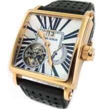 Men's Roger Dubuis Golden Square Tourbillon 18k Gold Mother Of Pearl Watch