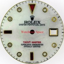 Men's Rolex Yacht-master White Mop Ruby & Diamond Qs 2tone Lk 70