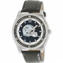 Men's Stainless Steel Dallas Cowboys Watch and Leather Band