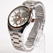 Men's Stainless Steel Elegant With Gold Business Watch