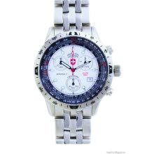 Men's Swiss Military Airforce 1 Stnlss Steel Silver Dial Chrono Watch