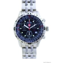 Men's Swiss Military Airforce 1 Stnlss Steel Black Dial Chrono Watch