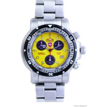 Men's Swiss Military Seawolf 1 Stnlss Steel Yellow Dial Chrono Watch