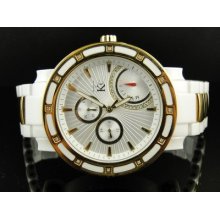 Mens Techno Com Kc White Ceramic Diamond Watch