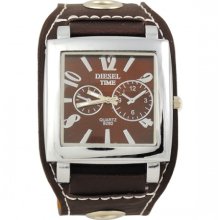 Men's Women's Square Face PU Analog Quartz Wrist Watch