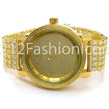 Mens Yellow Gold Fin Real Genuine Diamond Ice Maxx Custom Jojion Joe Rodeo Watch