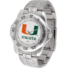 Miami Hurricanes UM Mens Sports Steel Watch