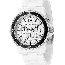 Michael Kors Unisex Watch Chrono All White Plastic Original Edition