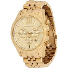 Michael Kors Watch, Mens Chronograph Lexington Gold-Tone Stainless Ste