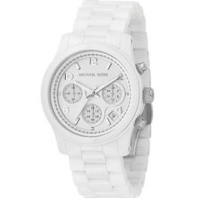 Michael Kors White Dial With White Ceramic Bracelet Womens Watch Mk5161