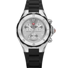 MICHELE 'Tahitian Jelly Bean' 40mm Watch Silver/ Black