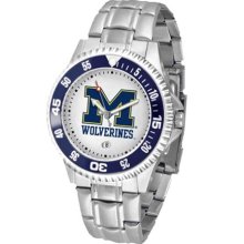 Michigan Wolverines UM Mens Steel Bandwrist Watch