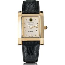 Michigan Women's Gold Quad w/ Leather Strap