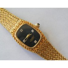 Mint Pre Owned Unused Xavier Goldtone 4 Diamond Watch Braceletno Reserve