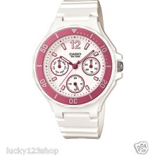 Model Genuine Casio Plastic Watch Lady White Date Day 24-hour Lrw-250h-4a