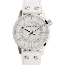 Moschino Cheap & Chic Ladies Watch Silver Dial White Leather Strap Mw0277