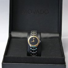 Movado Sports Edition Se Ladies Two Tone Stainless Steel Watch With Box