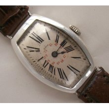 Nadir Art Deco Wristwatch Silver Case Load Manual 23,5 X 33 Mm. Running