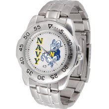 Navy Midshipmen Mens Sports Steel Watch