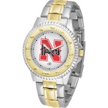 Nebraska Cornhuskers Mens Stainless 23Kt Watch