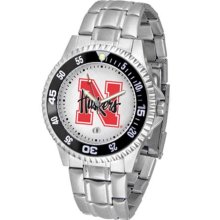 Nebraska Cornhuskers Mens Steel Bandwrist Watch