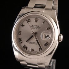 Never Worn S.s. Rolex Datejust 116200 Roman Numeral Dial