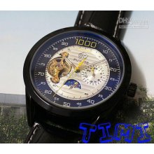 New Automatic Mechanical Tourbillion Moonphase Mens Watch
