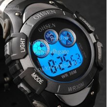 New Digital Waterproof Alarm Lcd Light Mens Boy Sport Watch Ga329