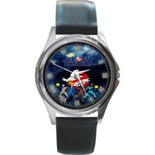 NEW* HOT GHOSTBUSTERS Round Metal Watch Leatherband - Leather - Silver
