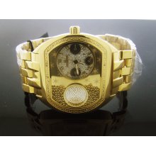 New IceTime Holiday 20 diamonds 48 mm Watch SS band. Yellow Gold