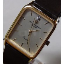 New Jules Jurgensen Men's Quartz Diamond Watch w/ Strap