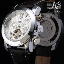 New Ks Tourbillon White Dial Automatic Multifunctional Men's Watch B