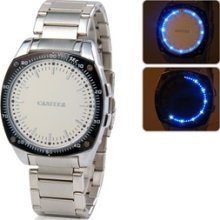 New LED (Touch-Screen) Men Watch with Stainless Steel Strap White