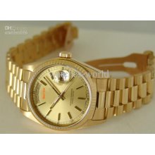 New Luxury Lls Automatic Men's Watches 18kt Gold President Day-date