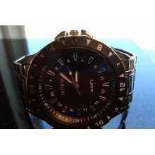 New Mens Quartz Nice Looking Watch With Black Colored Dial