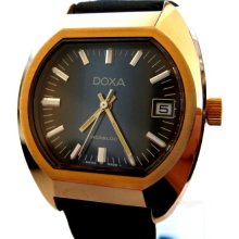 New old stock mechanical Doxa 4053 gold plated antimagnetic Swiss watch
