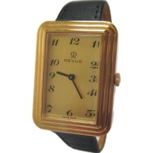 New old stock mechanical Revue K1114E gold plated mens Swiss watch
