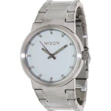 Nixon Men's CANNON A160100-00 Silver Stainless-Steel Quartz Watch with White Dial