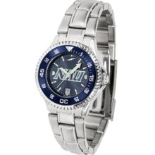 Northern Arizona (NAU) Lumberjacks Competitor AnoChrome Ladies Watch with Steel Band and Colored Bezel