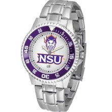 Northwestern State Demons NSU Mens Steel Bandwrist Watch