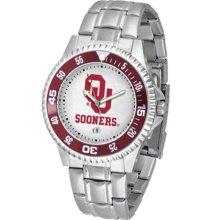 Oklahoma Sooners OU Mens Steel Bandwrist Watch